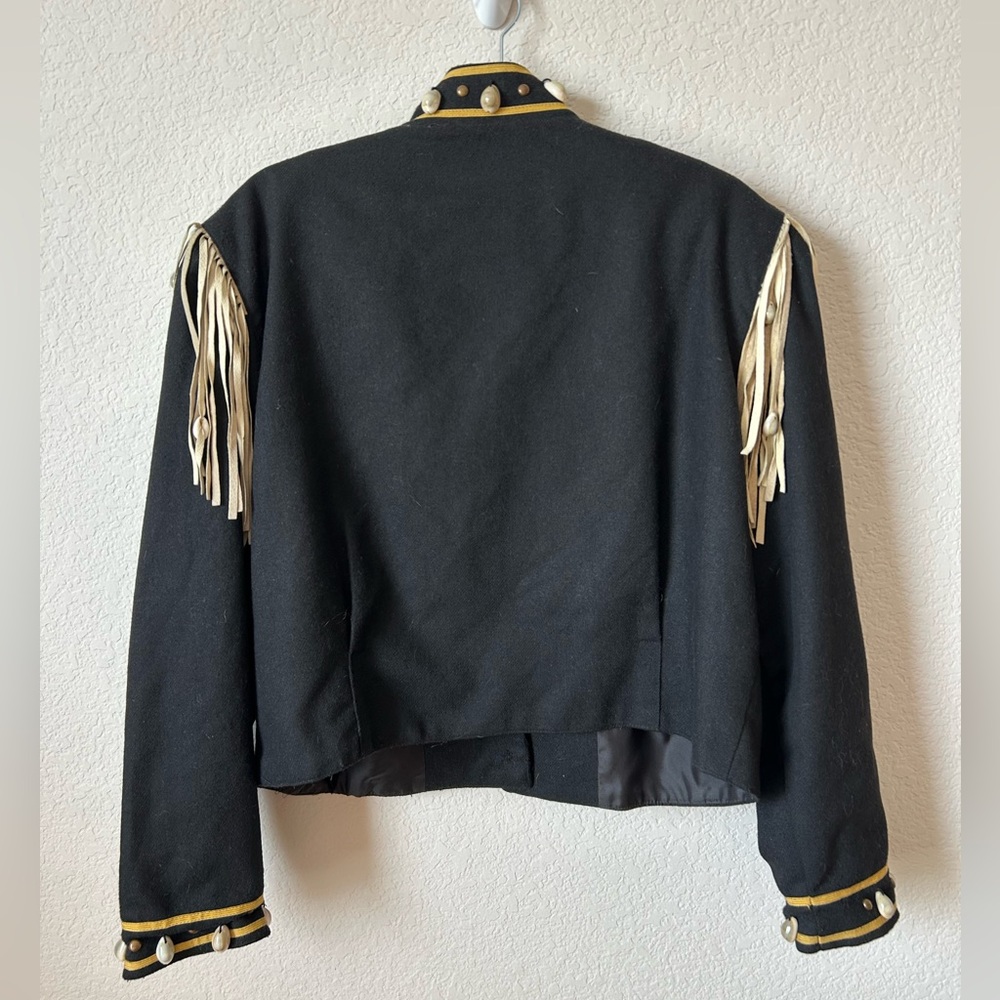Vintage Double D Ranch Wool-Blend Fringe Jacket with Shell Accent, Size L - Picture 10 of 13